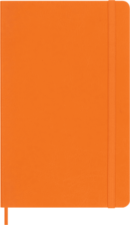 An orange notebook